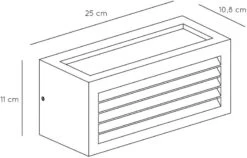 Lucide Dimo E27 Wandlamp - Antraciet -Buitentuinwinkel 768 1200 27853 01 30 technical drawing