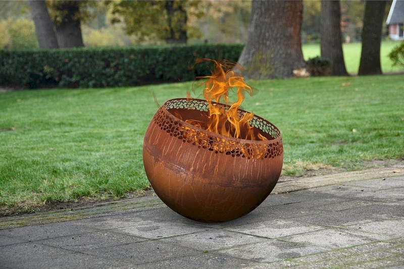 Esschert Design Vuurkorf Stippen - Roest 4 Esschert Design Vuurkorf Stippen - Roest - Afbeelding 2