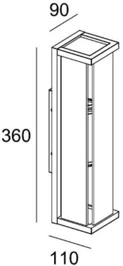 Lucide Claire Mini E27 Wandlamp - 2 Spots - Antraciet -Buitentuinwinkel 900 418 27885 02 30 technical drawing