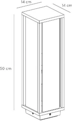 Lucide Claire E27 Sokkellamp - Rechthoek - Antraciet -Buitentuinwinkel 900 542 27883 50 30 technical drawing