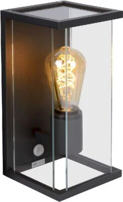 Lucide Claire E27 Wandlamp Met Sensor - Antraciet