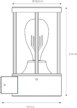 Lucide Lori E27 Sensor Wandlamp - Antraciet -Buitentuinwinkel 900 644 14893 01 30 technical drawing
