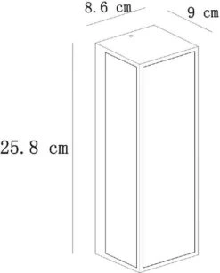 Lucide Dukan E27 Wandlamp - Zwart -Buitentuinwinkel 900 723 15802 01 30 technical drawing