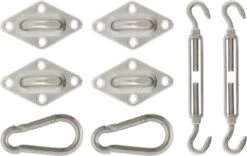 Livin’outdoor Bevestigingsmaterialen Schaduwdoek Vierkant - RVS