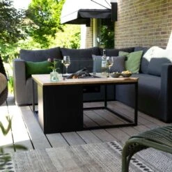 Cosi Cosiloft 100 Vuurtafel Zwart - Teak -Buitentuinwinkel cosi cosiloft 100 vuurtafel zwart teak1