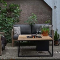 Cosi Cosiloft 100 Vuurtafel Zwart - Teak -Buitentuinwinkel cosi cosiloft 100 vuurtafel zwart teak2