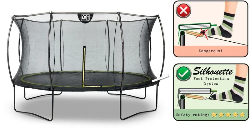 EXIT TOYS Exit Silhouette Trampoline Met Net - Ø 366 Cm - Zwart 4 EXIT TOYS Exit Silhouette Trampoline Met Net - Ø 366 Cm - Zwart - Afbeelding 2