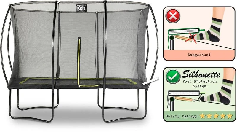EXIT TOYS Exit Silhouette Trampoline Met Net - 305 X 214 Cm - Zwart 5 EXIT TOYS Exit Silhouette Trampoline Met Net - 305 X 214 Cm - Zwart - Afbeelding 3