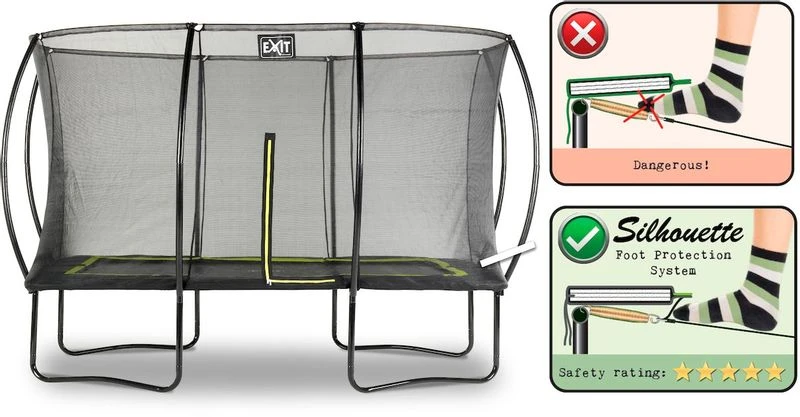 EXIT TOYS Exit Silhouette Trampoline Met Net - 366 X 244 Cm - Zwart 5 EXIT TOYS Exit Silhouette Trampoline Met Net - 366 X 244 Cm - Zwart - Afbeelding 3