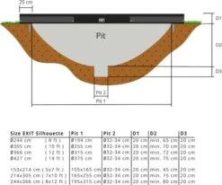 EXIT TOYS Exit Silhouette InGround Trampoline Met Net - 214 X 153 Cm - Zwart -Buitentuinwinkel exit 12 95 57 00 int 4 resultaat