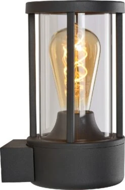 Lucide Lori E27 Sensor Wandlamp - Antraciet -Buitentuinwinkel lucide lori e27 sensor wandlamp antraciet 2