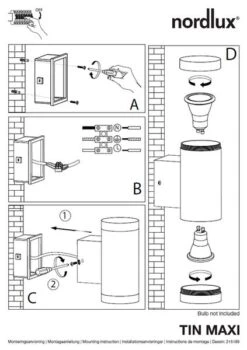 Nordlux Tin Maxi Duo GU10 Wandlamp Buiten Zwart 7 Nordlux Tin Maxi Duo GU10 Wandlamp Buiten Zwart -Buitentuinwinkel nordlux tin maxi montage