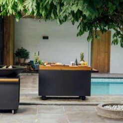 OFYR Mise En Place Table 135 PRO Black - Teak Wood -Buitentuinwinkel ofyr mise en place table 135 pro black teak wood 5