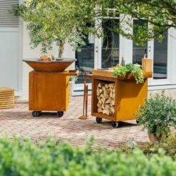 OFYR Mise En Place Table 65 PRO Corten - Teak Wood -Buitentuinwinkel ofyr mise en place table 65 pro corten teak wood 5