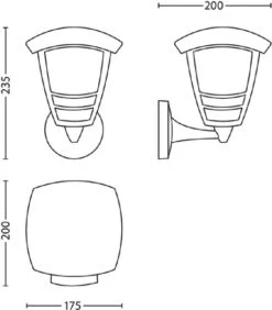 Philips MyGarden Creek Up E27 Wandlamp - Zwart -Buitentuinwinkel philips mygarden creek up e27 wandlamp zwart 1