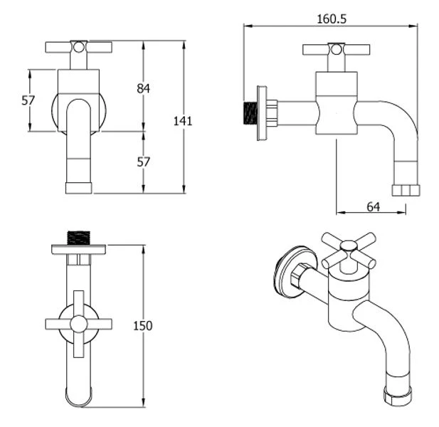Caprea Buitenkraan SMOOTH - RVS 4 Caprea Buitenkraan SMOOTH - RVS - Afbeelding 2