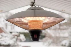 Sunred Heater Sirius Hanging 2100 Terrasverwarmer - Grijs -Buitentuinwinkel sunred heater sirius hanging silver 2100 terrasverwarmer 4